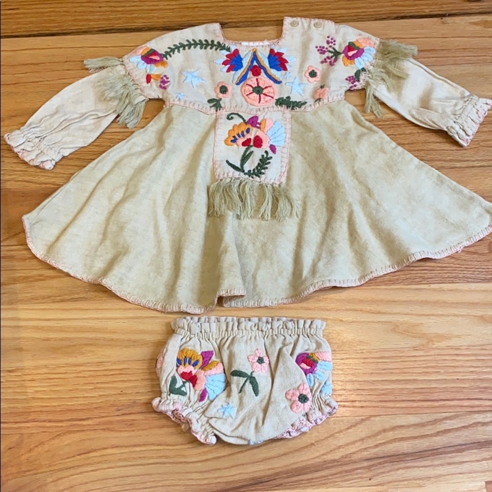 Tuchinda embroidered dress/bloomers set
